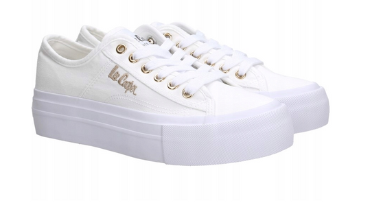 LEE COOPER LCW-24-31-2725L DAMSKIE TRAMPKI BIAŁE NA PLATFORMIE