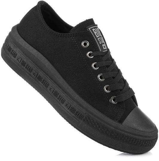 BIG STAR LL274A176 DAMSKIE CZARNE KLASYCZNE TRAMPKI NA PLATFORMIE