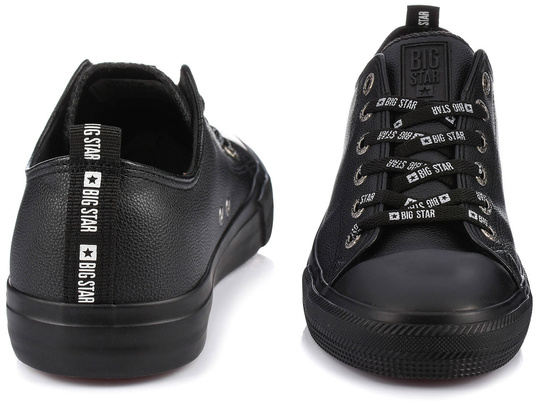BIG STAR KK174053 MĘSKIE CZARNE KLASYCZNE TRAMPKI EKOSKÓRA
