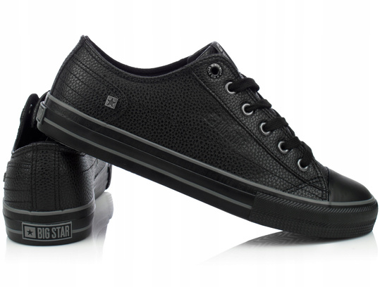 BIG STAR II174002 męskie trampki niskie czarne ekoskóra