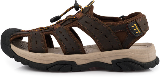 GRISPORT 9028M męskie sandały skórzane trekkingowe sportowe brązowe