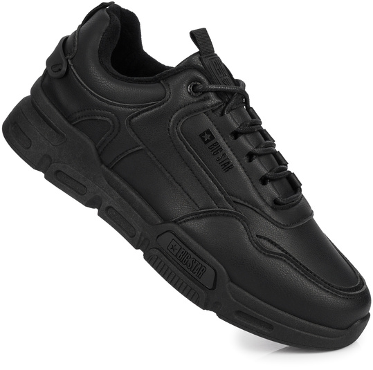 BIG STAR męskie buty sportowe sneakersy ocieplane ekoskóra czarne HI-POLY SYSTEM