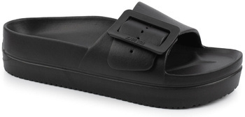 BIG STAR NN274A662 DAMSKIE KLAPKI PLATFORMA Z KLAMRAMI NA BASEN PLAŻE CZARNE