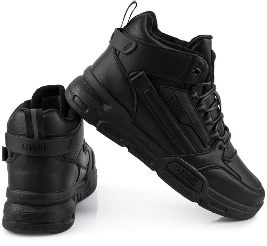 BIG STAR MĘSKIE OCIEPLANE WYSOKIE BUTY SPORTOWE SNEAKERSY CZARNE EKOSKÓRA