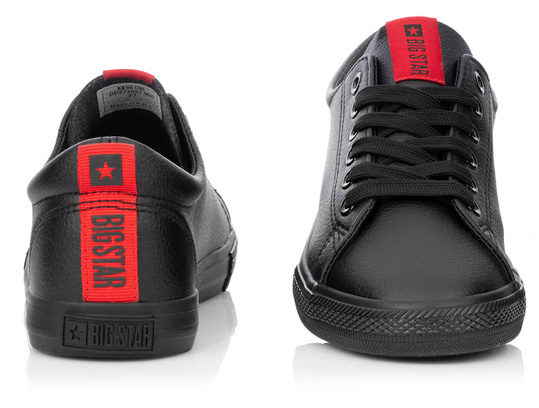 BIG STAR DD274687 906 damskie trampki niskie czarne ekoskóra