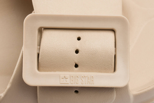 BIG STAR NN274A666 DAMSKIE KLAPKI PLATFORMA Z KLAMRAMI NA BASEN PLAŻE BEŻOWE