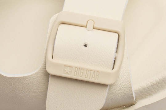 BIG STAR NN274A752 DAMSKIE KLAPKI Z KLAMRAMI NA BASEN PLAŻE BEŻOWE