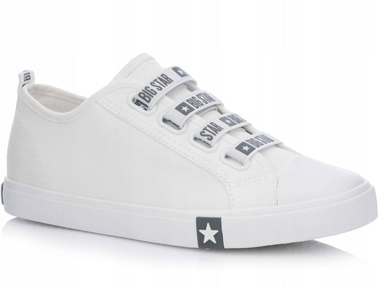 BIG STAR HH274094 damskie trampki niskie białe z gumkami