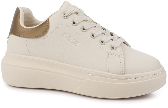 BIG STAR damskie buty sneakersy na platformie ekoskóra beżowe