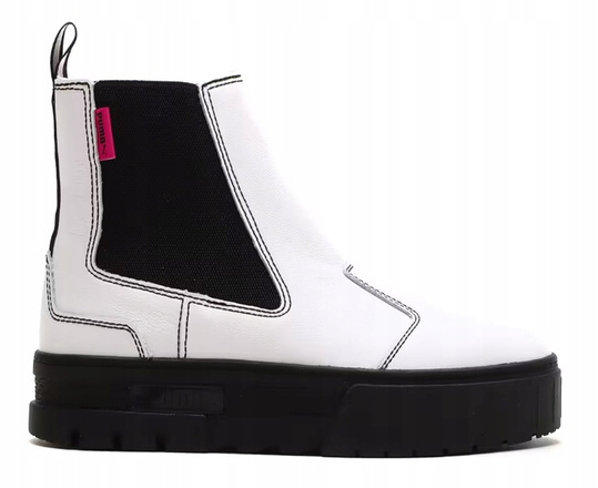 PUMA MAYZE CHELSEA POP 384549-01 DAMSKIE BUTY BOTKI NA PLATFORMIE BIAŁE