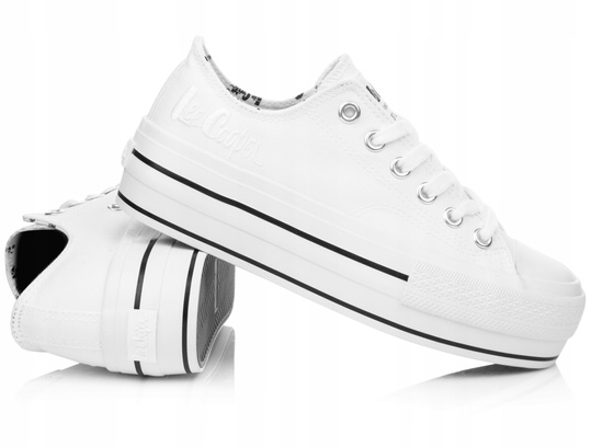 LEE COOPER LCW-22-31-0842L DAMSKIE TRAMPKI BIAŁE NA PLATFORMIE