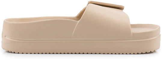 BIG STAR NN274A666 DAMSKIE KLAPKI PLATFORMA Z KLAMRAMI NA BASEN PLAŻE BEŻOWE