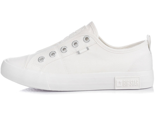 BIG STAR LL274162 DAMSKIE TRAMPKI TENISÓWKI KLASYCZNE WSUWANE BIAŁE