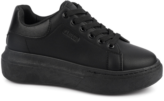 BIG STAR damskie buty sneakersy na platformie ekoskóra czarne