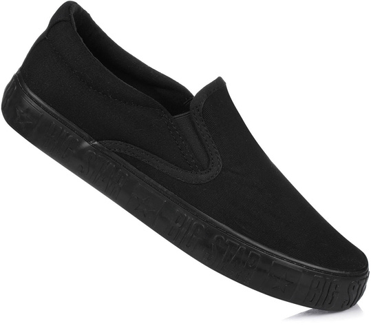 BIG STAR LL274392 DAMSKIE TRAMPKI TENISÓWKI WSUWANE SLIP ON CZARNE