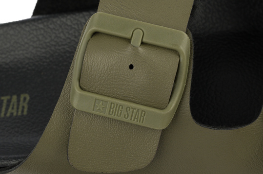 BIG STAR NN174592 MĘSKIE KLAPKI Z KLAMRAMI NA BASEN PLAŻE ZIELONE KHAKI