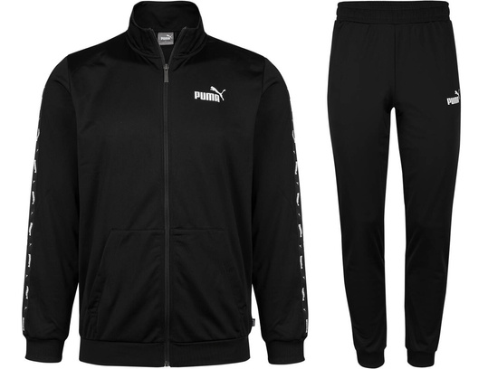 PUMA TAPE POLY SUIT 847420-01 CZARNY DRES KOMPLET MĘSKI SPORTOWY SPODNIE BLUZA