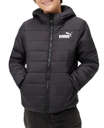 PUMA ESS HODDED 670559-01 kurtka dziecięca pikowana z kapturem wodoodporna czarna
