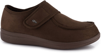 DR ORTO męskie buty ortopedyczne wygodne zdrowotne na rzep brązowe