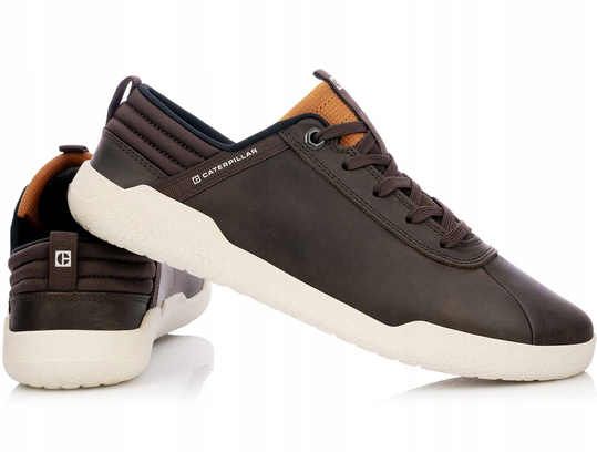 CATERPILLAR HEX BRĄZOWE P724186 BUTY MĘSKIE SNEAKERSY SKÓRZANE BRĄZOWE