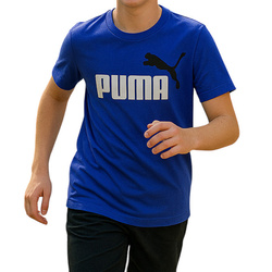 PUMA 586985-05 dziecięca koszulka t-shirt chłopięca dla chłopca bawełniana granatowa