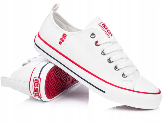 BIG STAR JJ274130 damskie trampki białe ekoskóra