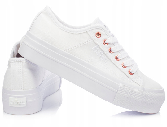 LEE COOPER 0890L damskie trampki na platformie białe