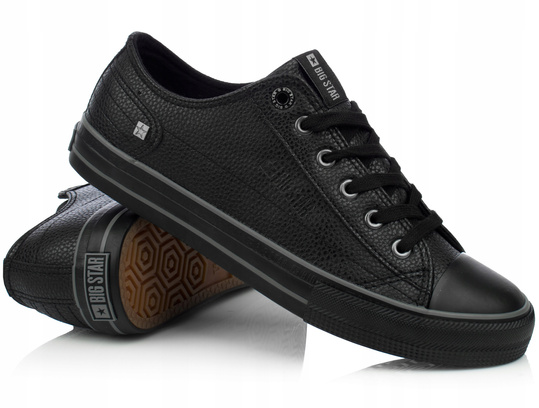 BIG STAR II174002 męskie trampki niskie czarne ekoskóra