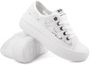 LEE COOPER 1617L damskie trampki na platformie koronka białe