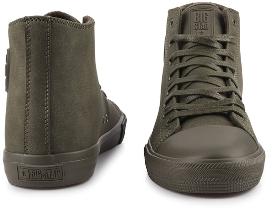 BIG STAR MĘSKIE OCIEPLANE WYSOKIE TRAMPKI ZA KOSTKĘ KHAKI EKOSKÓRA