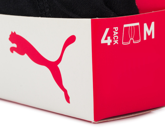 PUMA PROMO PRINT BOXER 935800-01 męskie bokserki majtki bawełniane 4PAK czarne niebieskie