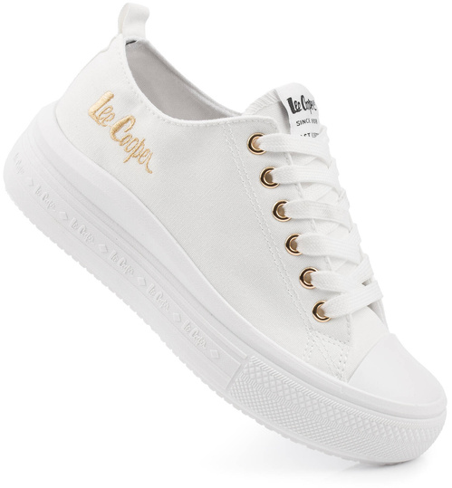 LEE COOPER LCW-24-44-2462 DAMSKIE TRAMPKI BIAŁE NA PLATFORMIE